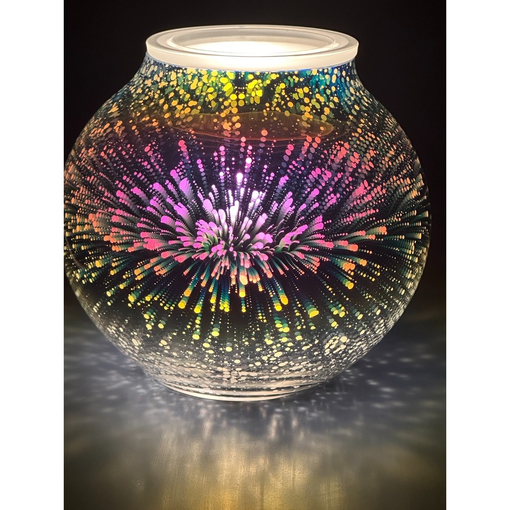 Scentsy Stargaze 3D Mercury Glass Full Size Wax Warmer Lamp Multicolor NIB